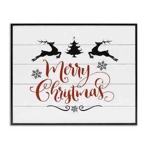 Stupell Industries Merry Christmas with Reindeer, 20" x 16" - 1 of 4