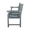 Laurel 3-Seat Slat-Back Acacia Wood Outdoor Garden Patio Bench - JONATHAN Y - 4 of 4