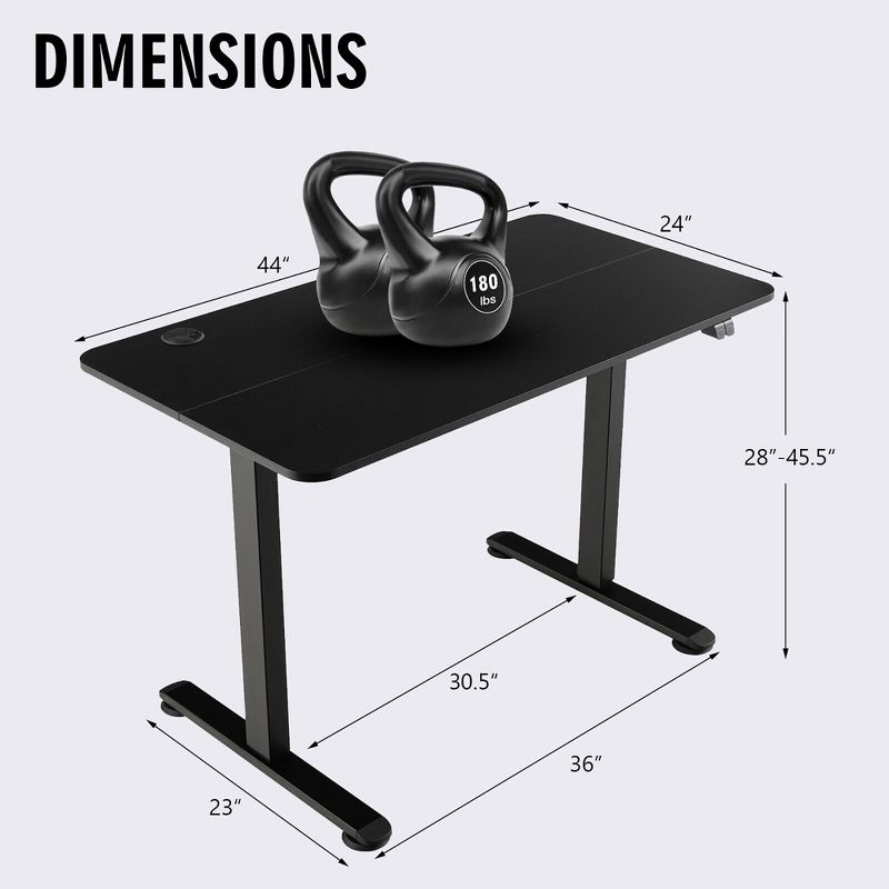 Tangkula Electric Standing Desk Adjustable Stand up Computer Desk Anti-collision, 3 of 6