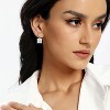 14K White Gold Plated CZ Huggie & Stud Earrings, 2/5-Pair Set for Women - 3 of 4