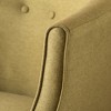 Fabric Upholstered Modern Club Chair with Button-Tufted Back, Tonal Piping and Birch Wood Legs for Living Room - 3 of 4
