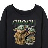 Women's - Star Wars - The Mandalorian Grogu Bootleg Lightweight French Terry Wide Neck Long Sleeve Graphic Shirt - 2 of 4