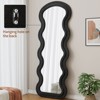 ?Vynxaria Flannel Full-Length Wavy Floor Mirror with Stand ¨C Stylish & Versatile for Any Room - 3 of 4