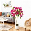 Bougainvillea Artificial Tree, 5FT Faux Planter Potted Fake Tree with Blooming Pink Flowers, Artificial Plants for Front Door Porch Patio - 4 of 4