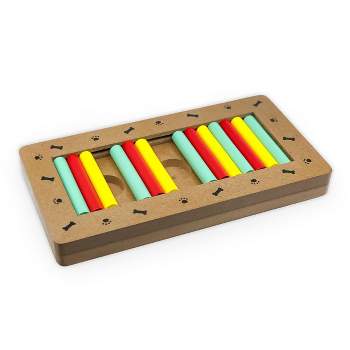 Flipo Brainiac Wooden Rollie-Pollie Interactive Treat Dispensing Puzzle Pet Toy