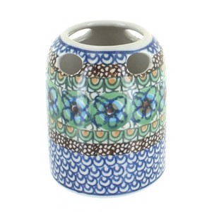 Blue Rose Polish Pottery 575 Ceramika Artystyczna Toothbrush Holder - 1 of 1