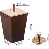 Aoibox Wood Furniture Legs 5 Inch Square Brown Pack of 4 Mid Century Replacement Feet for Sofa Chair Dresser Table - 2 of 4
