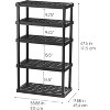 IRIS USA 5-Shelf Heavy Duty Plastic Storage Shelves, 750lb Capacity, Large Modular Shelving Unit Storage Organizer, Black - 3 of 4