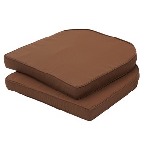 YEERSWAG 2 Pcs Outdoor Dining Chair Cushions, 17.7" x 17.7" Weather-Resistant Chair Pads with Ties - 1 of 4