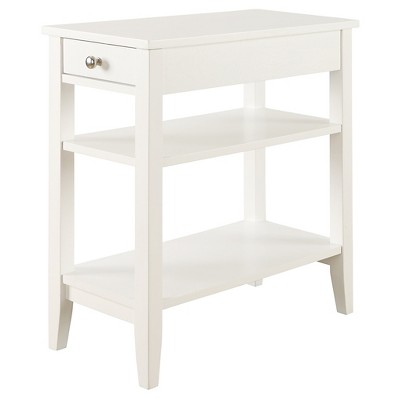 American Heritage Three Tier End Table with Drawer White - Breighton Home