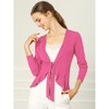 INSPIRE CHIC Women's Tie Front Long Sleeve Crop Ruffle Knit Cardigan Sweaters - 3 of 4