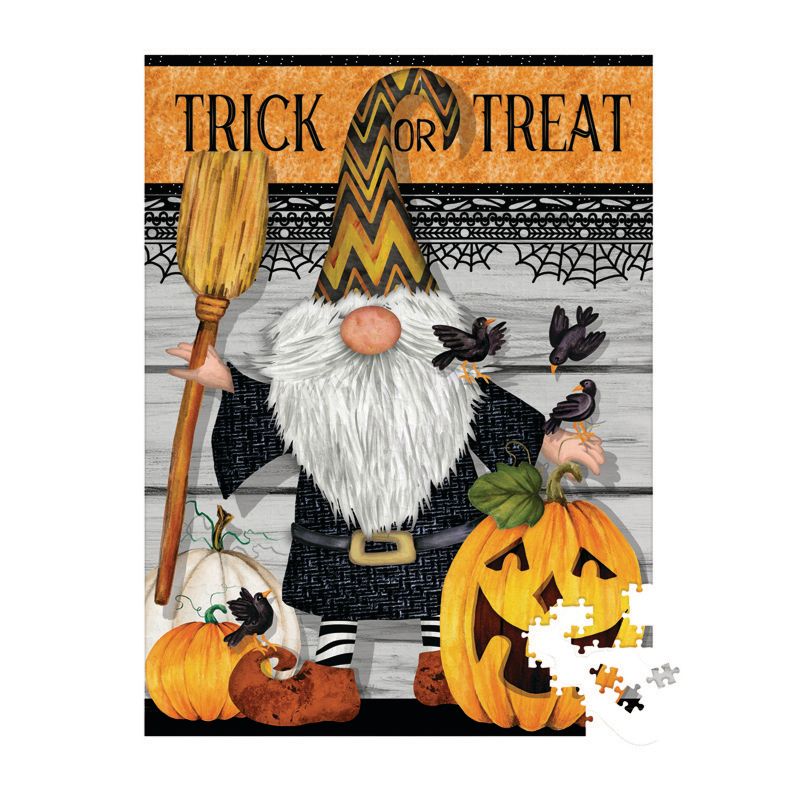 Evergreen 17 OZ Ceramic Cup and Puzzle Gift Set, Trick Or Treat Gnome, 5 of 7