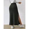 Women's Sweater Skirts High Waist High Split Ribbed Knit Bodycon Casual Pencil Skirt,M,Black - 4 of 4