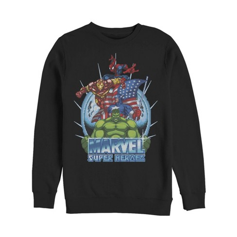 Men's Marvel Patriotic Heroes Sweatshirt - Black - X Large : Target