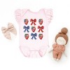 The Juniper Shop Coquette Bows And USA Strawberries Flutter Sleeve Bodysuit - 2 of 4