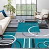 Indoor Modern Geometric Area Rugs Striped Abstract Low Pile Carpets for Living Room Bedroom Washable Non Slip Thin Soft Floor Carpet - 2 of 4