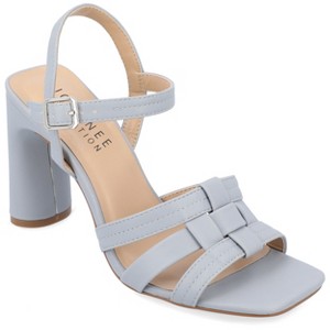 Journee Collection Womens Gibssen Ankle Strap Covered Block Heel Sandals - 1 of 4