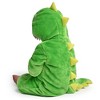 Joyfy Toddler Dinosaur Costume - Green One-Piece Hooded Jumpsuit, Zip-Up Baby Dino Outfit for Halloween & Play - 4 of 4