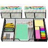 Simple Trending Coffee Pod Holder Desk Drawer Organizer Tray with 2 separate storage,Drawer Desktop Accessories for Office Supplies, Makeup, Black - 2 of 4