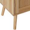 Rattan Sideboard Buffet Cabinet with Storage, Boho Credenza Accent Cabinet, Farmhouse Console Coffee Bar for Kitchen, Living Room, and Entryway - 4 of 4