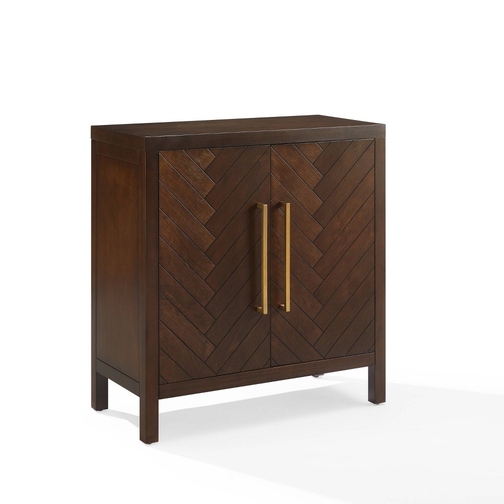 Photos - Wardrobe Crosley Darcy Accent Cabinet Dark Brown : Modern Veneer Finish, 3 Adjustable Shelves, MDF Frame 