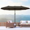 Outsunny 15ft Patio Umbrella Double-Sided Outdoor Market Extra Large Umbrella with Crank Handle for Deck, Lawn, Backyard and Pool - 2 of 4