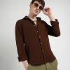 Campus Sutra Men Men's Chocolate Brown Ripple Box Shirt - 2 of 4