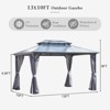 YARDSIGHT 10x13ft Outdoor Hardtop Gazebo - Double-Tier Polycarbonate Roof, Sturdy Aluminum Frame, with Curtains & Netting for Backyard, Patio, or Lawn - 3 of 4