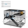 Skyzone 23.5" Black Hamster Cage with 3-Tier Design, Tempered Glass Basin, Wheel & Accessories for - 4 of 4