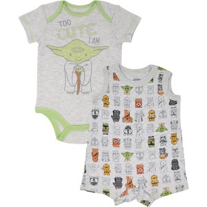 Star Wars Yoda Short Sleeve Bodysuit & Sleeveless Romper - 1 of 4