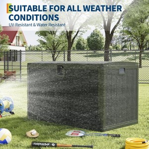 130 Gallon Outdoor Storage Box, Deck Boxes Outdoor Waterproof with Lid,Outside Storage Box Waterproof with Side Handles for Garden Pool Accessories - 1 of 4