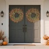26 inch fall wreath front door outdoor porch window farmhouse autumn decor large artificial eucalyptus leaves orange seeds harvest - 4 of 4