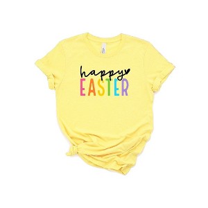 Simply Sage Market Women's Happy Easter Colorful Short Sleeve Graphic Tee - 1 of 2
