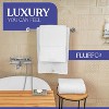 FluffCo Luxury Hotel Towel | Highly Absorbent Premium Bath Towel Made from 100% Cotton | Super Soft White Towel with Twill Satin Border - 3 of 4