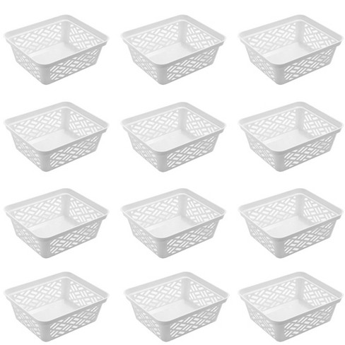 Ezy Storage Small Decorative Plastic Brickor Shelf Pantry Basket Bin 12 Pack Target