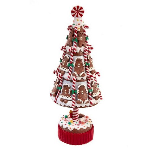 16.0 Inch Gingerbread Tree Candy Canes Peppermint Tree Sculptures : Target