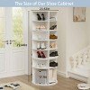 Rotating 7-Tier Shoe Rack Tower with Open Shelves and High Bottom Design, Space-Saving Organizer for Entryway or Closet-3irtyhousy - 4 of 4