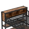 TopComfy Beds Metal Loft Bed with Wardrobe And L shaped Desk Queen Size Loft Bed Storage Heavy Duty Loft Bed for Kids, Brown, 60.2"*75.2"*225.53" - 3 of 4