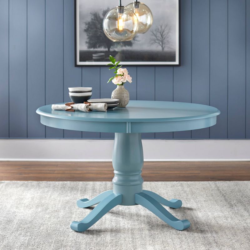 Alexa Pedestal Dining Table Blue - Buylateral, 3 of 6