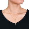 EVERLY JEWELRY | 10K Yellow Gold 8-8.5mm Cultured Freshwater Pearl Heart Lariat Necklace - 17 inch - 4 of 4