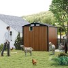 6×8FT Metal Storage Shed with Lockable Doors and 4 Vents, Outdoor Steel Garden Tool Shed, Compact Bike Storage Shed with Sloped Roof-Coolbibila - 3 of 4