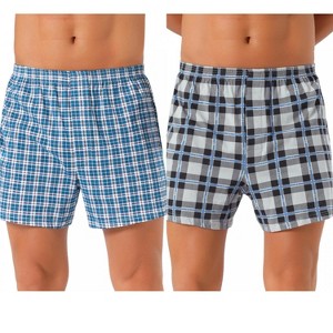 INSPIRE CHIC Men's 2 Pack Elastic Waistband Plaid Pattern Boxer Shorts - 1 of 4