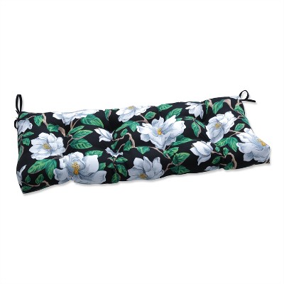 Magnolia Outdoor/Indoor Blown Bench Cushion Black - Pillow Perfect