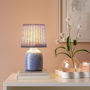 Mini Printed Ceramic Base Table Lamp with Printed Pleated Shade - Room Essentials™ - 1 of 4