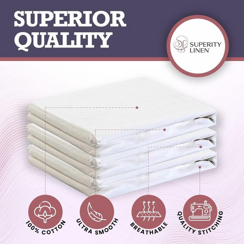Superity Linen Flat Sheet for Bed - 100% Premium Cotton - 200 Thread Count, 2 of 9