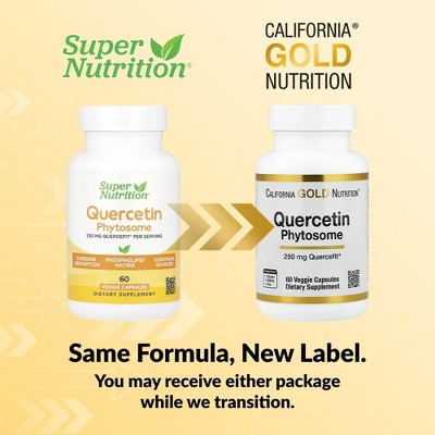 California Gold Nutrition Quercetin Phytosome Quercefit®, 250 mg, 60 Veggie Capsules