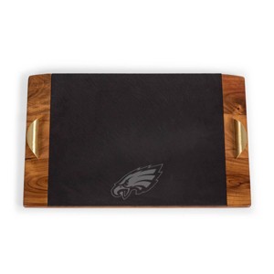 NFL Philadelphia Eagles Covina Acacia Wood and Slate Black with Gold Accents Serving Tray - 1 of 4
