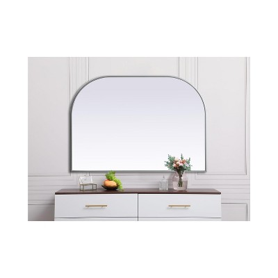 Silver Arch Top Metal Frame Bathroom Mirror