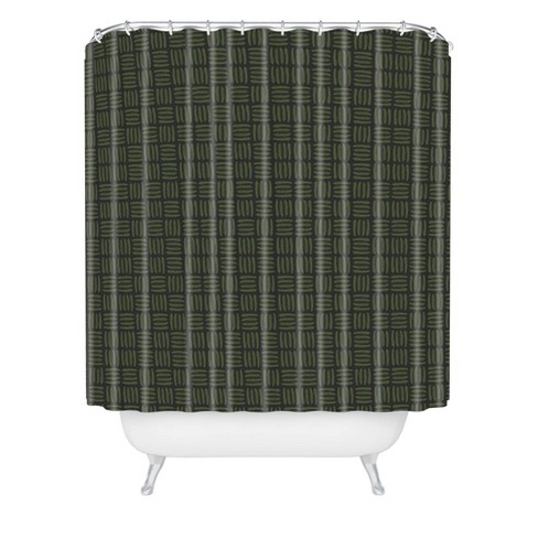 Iveta Abolina Pine Needle Checker Christmas Shower Curtain Green - Deny  Designs : Target