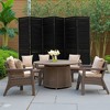 MAYEERTY Wood Room Divider, 5.6Ft, Freestanding Louvered Folding Privacy Screen - 2 of 4